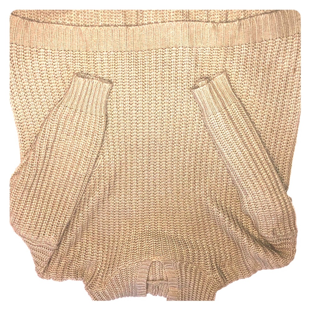 Hooded beige oversized sweater